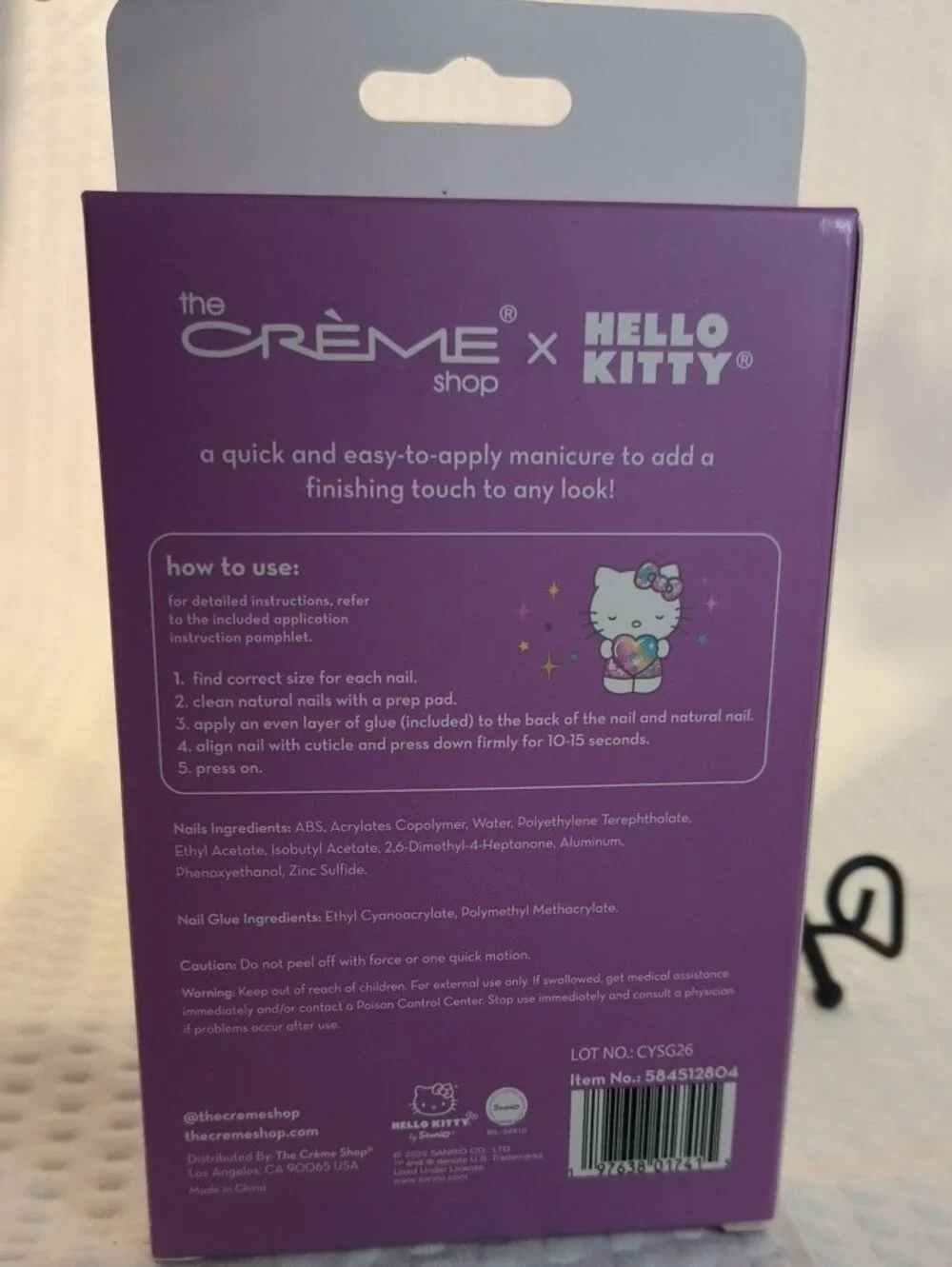 Hello Kitty x The Crème Shop Purple Press-On Nails